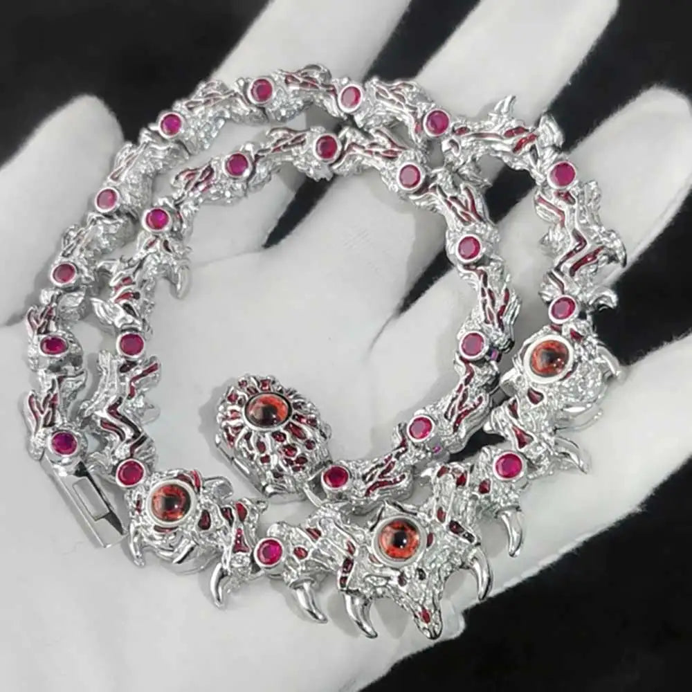 Hip Hop Jewelry New Fashion Jewelry Evil Eye Necklace Luxury Red CZ High Quality Men Women Eye Necklace Drop shipping  ﻿