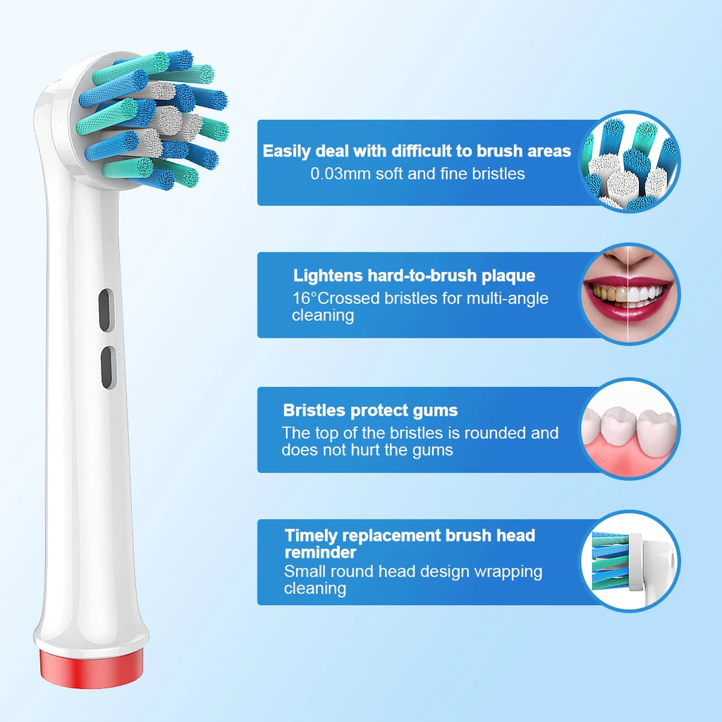 Toothbrush Heads for Oral B Sensitive Clean Professional Care: 500, Triumph Professional Care: 9000, Sensitive Clean - Mighty Dollars