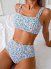 Sexy Floral Print Female Swimsuits Women Bikini 2025 Swimwear High Waisted Bikinis Sets Two Pieces Bandeau Bathing Suit Beahwear