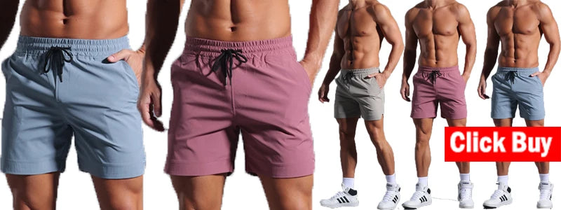 New Men Running Shorts Gym Sports Shorts 2 In 1 Quick Dry Workout Training Gym Fitness Jogging Short Pants Summer Men Shorts