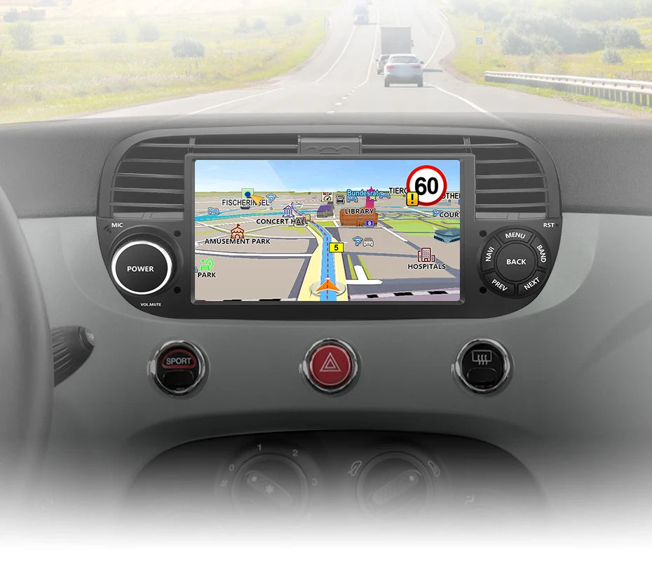 AWESAFE Wireless CarPlay for Apple Android 13 Auto Radio for FIAT 500 Abarth 2007 2008 2009-2015 Multimedia Screen Stereo GPS