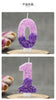 0 1 2 3 4 5 6 7 8 9 Birthday Candle 1 Years Purple Flower Birthday Candles for Cake Purple Children's Birthday Candle Decoration