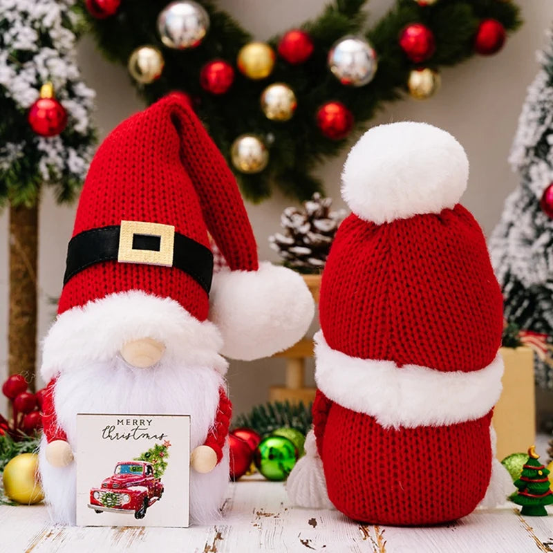 Knitted Christmas Gnome Plush Faceless Doll Forest Old Man Gnome Natal Ornament Christmas Decorations Home Navidad New Year Gift