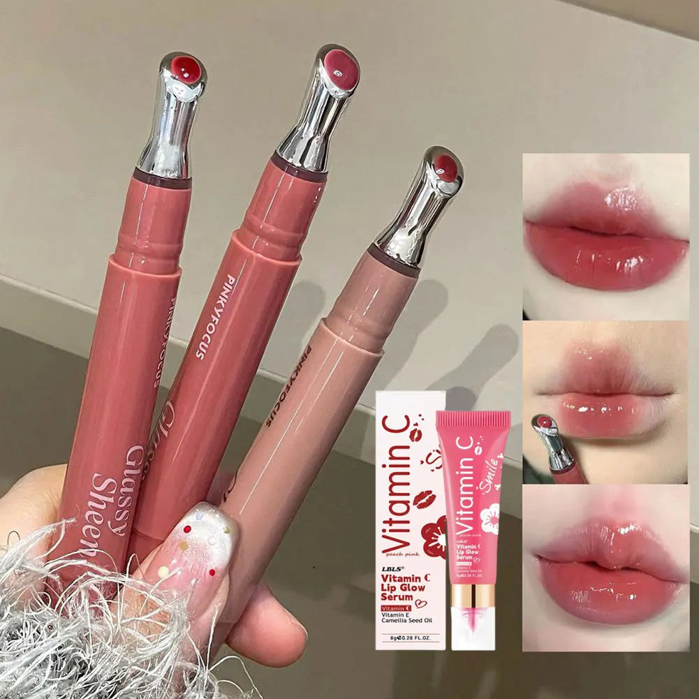 Lip Gloss Vitamin E Lip Serum, Hydrating & Plumping Tinted Lip Gloss, Moisturizing Lip Balm For Glossy Sheer, Smooth Lips