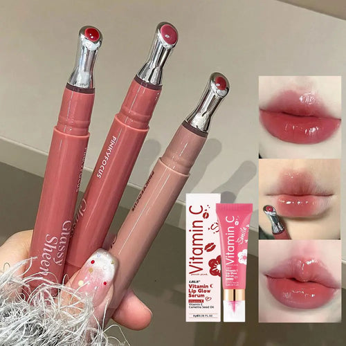 Lip Gloss Vitamin E Lip Serum, Hydrating & Plumping Tinted Lip Gloss, Moisturizing Lip Balm For Glossy Sheer, Smooth Lips