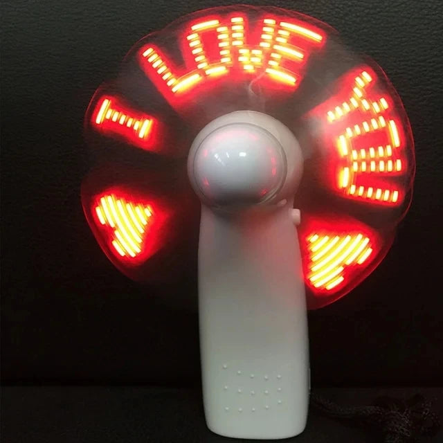 Mini Night Light Handheld Fan Electric Fan Portable Desktop Battery Mini Customizabl Gift To Give Guests Led Rainbow Lights Fan