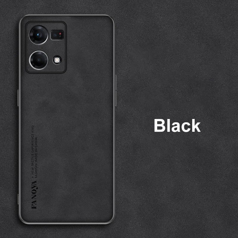 Luxury PU Leather Case For OPPO Reno 8 Pro Plus 7 4G 7 Lite 7Z 8Z 5G Cover Matte Silicone Protection Phone Case For OPPO F21 Pro