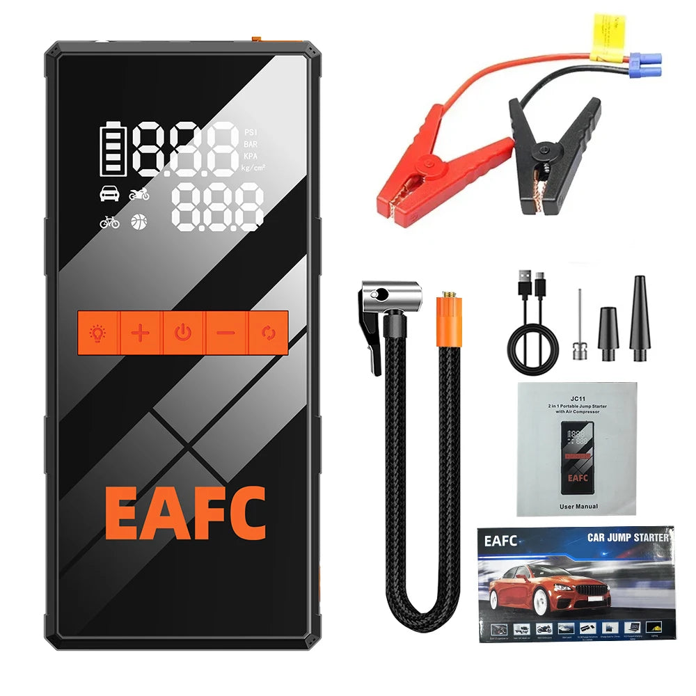 2 in 1 Car Jump Starter with Air Compressor Car Battery Emergency Boosters 1200A 12V Power Bank Portable Starting Device