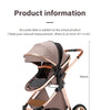 Luxurious Baby Stroller 3 in 1 Portable Travel Baby Carriage Folding Prams High Landscape Aluminum Frame Car for Newborn Baby
