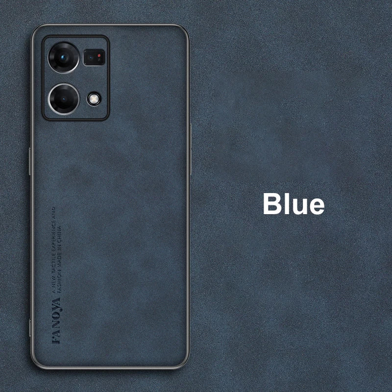 Luxury PU Leather Case For OPPO Reno 8 Pro Plus 7 4G 7 Lite 7Z 8Z 5G Cover Matte Silicone Protection Phone Case For OPPO F21 Pro