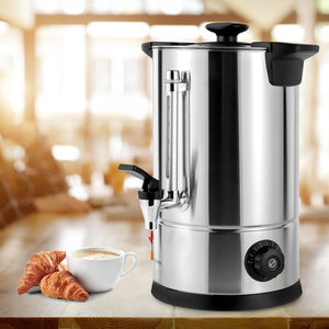 Commercial Coffee Urn Tea Maker Hot Water Beverage Dispenser, 8L Large Stainless Steel Percolate Coffee Maker Hot Water Urn