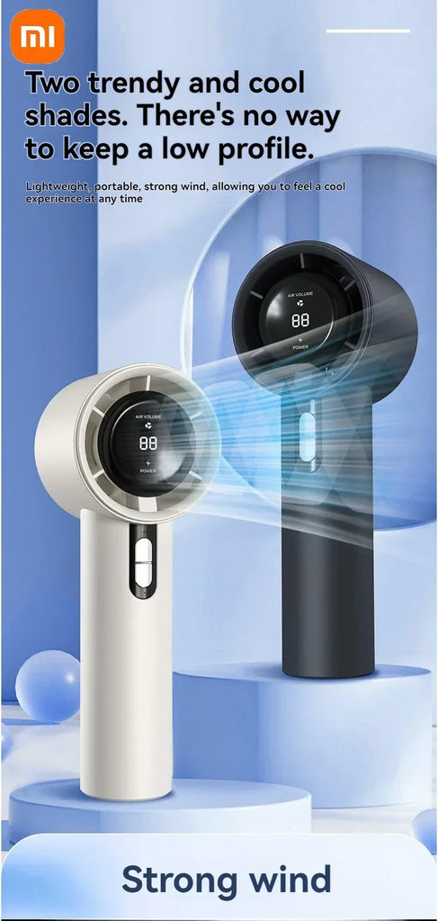 Xiaomi Ultra Silent Handheld Fan, 100 Speed USB Rechargeable Portable Mini Turbo Fan with LED Indicator for Office and Traveling