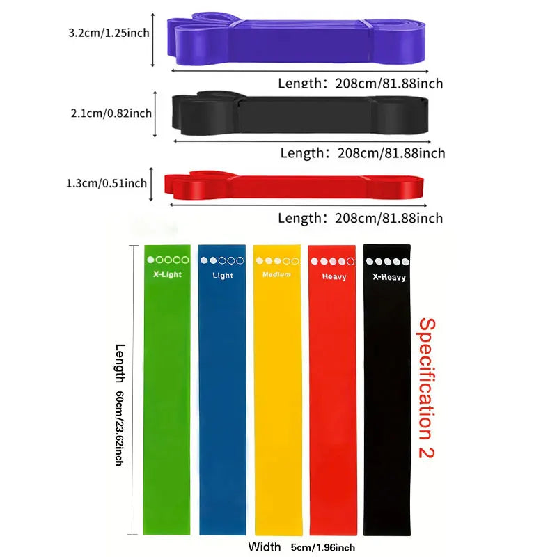 8pcs latex tension band yoga fitness exercise elastic band chest muscle resistance band male and female pull up auxiliary tensio