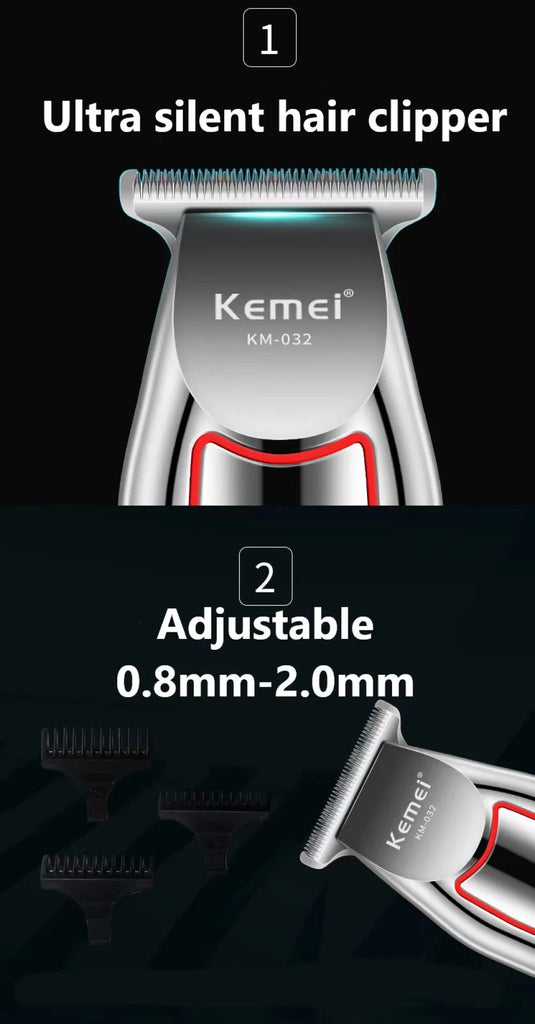 KEMEI Profession Hair Trimmer Electric Beard Trimmer For Men Hair Clipper Hair Cutter  Machine Hair Cut Grooming Kit  KM-032