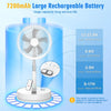 7200mAh Telescopic Foldable Fan Wireless USB Rechargeable Battery Low Noise Fan Height Adjustable Outdoor Portable Small Fans