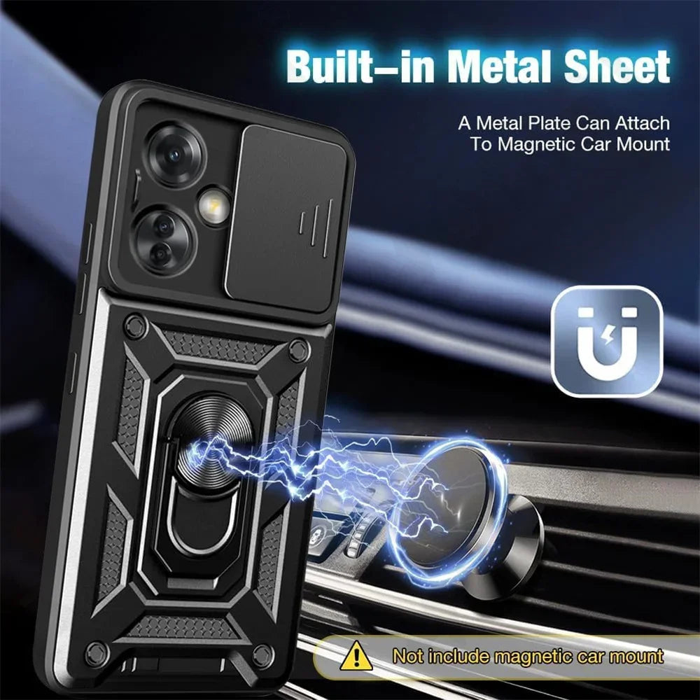 Case for OPPO Reno 11F 11 10 5G Pro Camera Lens Cover Phone Case Ring Stand Armor TPU Antill Silicone Rotate Cover