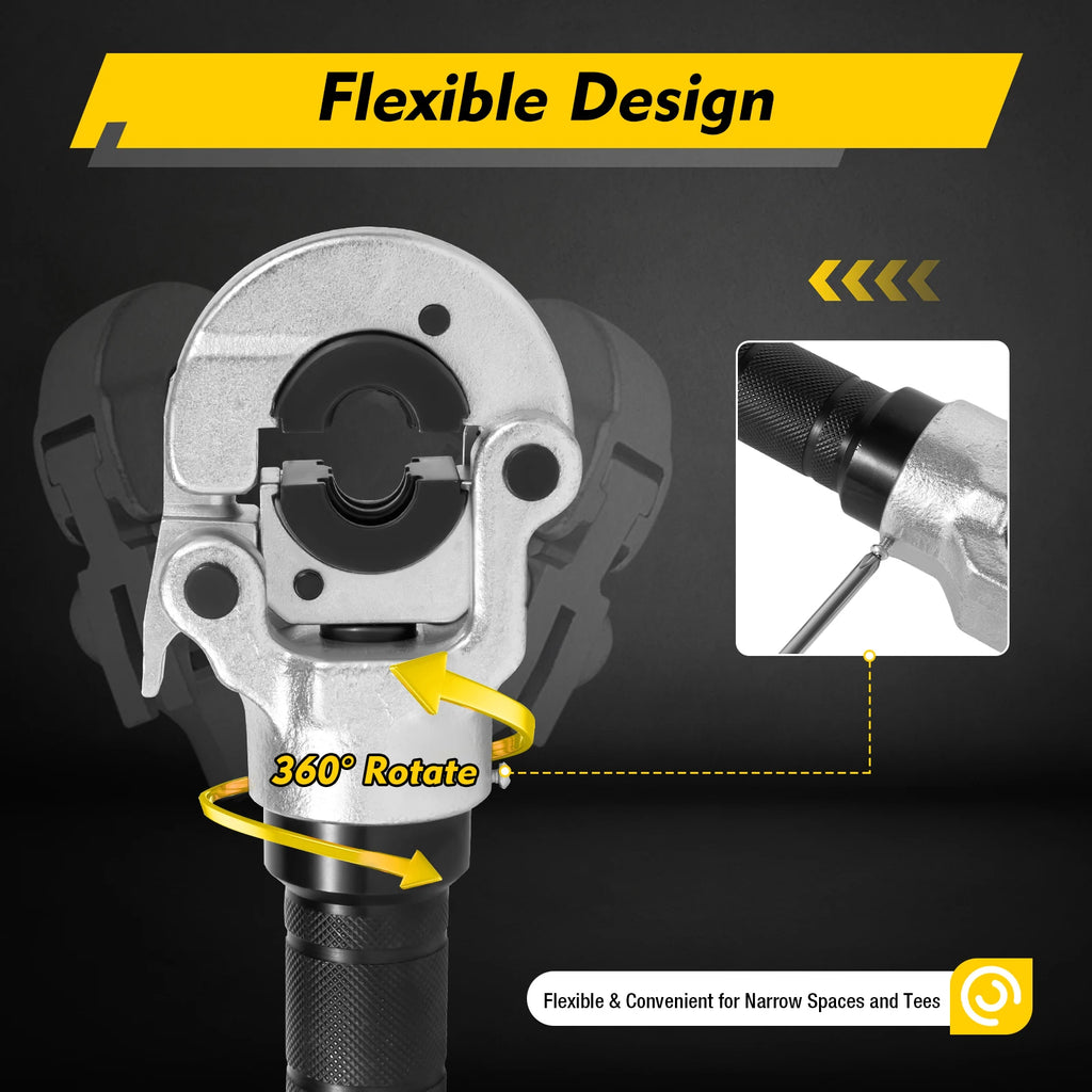 Hydraulic Pump Crimping Pliers 6T with 9 Dies for Stainless Steel Pipe Copper Tube PEX PB Press V12-28mm  TH16-32mm Set