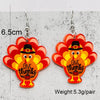 Thanksgiving Turkey Acrylic Earrings Fashion Glasses Turkey Asymmetric Drop Earrings for Women Thanksgiving  Jewelry Gifts