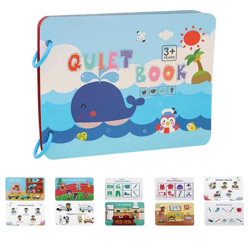 Yeahbo Busy Book for Kids 2 3 4 5 Year Old Girls Boys, Montessori Toys, Toddler Educational Toys Gifts for 2-5 Year Old Kids