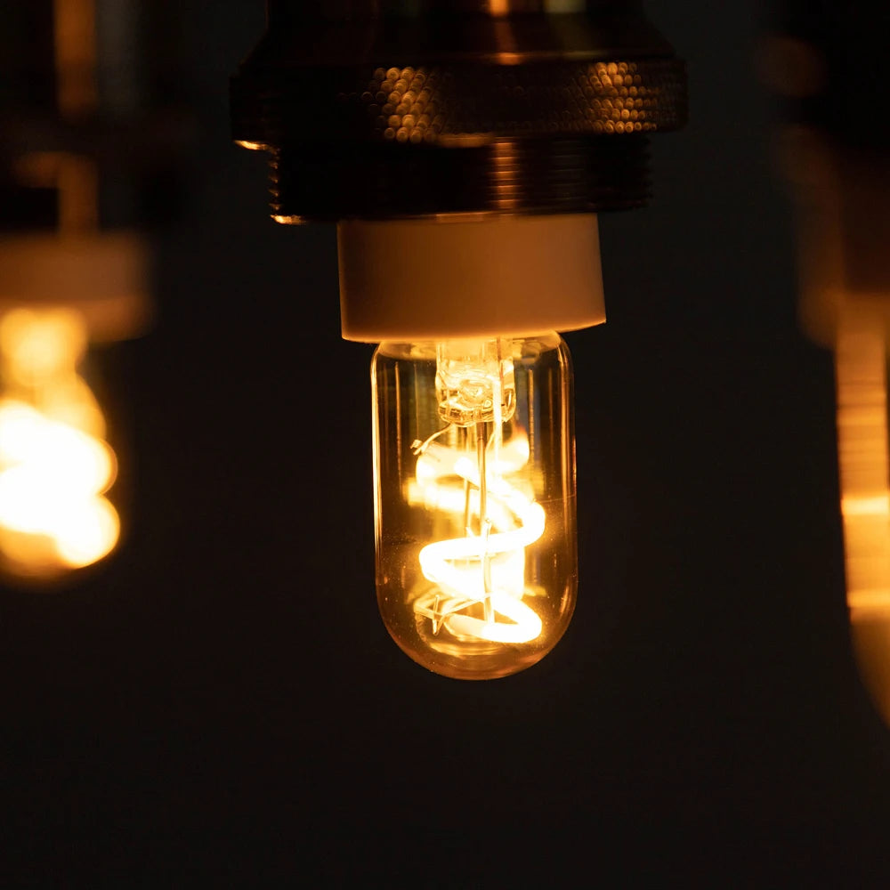 Dimmable T22 E14 Led Bulb 220V 1.5W Edison Spiral Filament Lamp Warm White Salt Lamps Retro Night Lights Mini Tube Light Decor