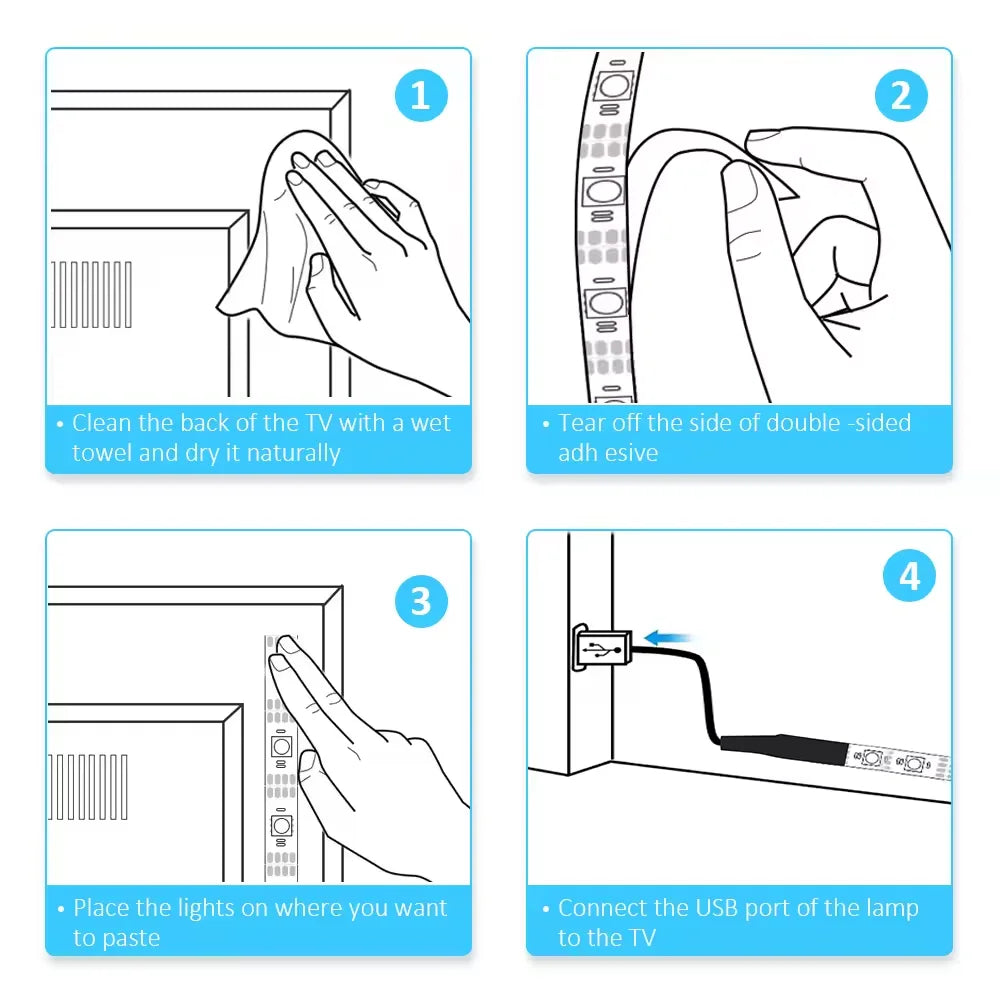 5V Usb Led Lights For Room 5050 Rgb Led Strip 5 1 Meter Diode Tape Gamer Decoration Ice String Bar Lighting Adhesive Led Ribbon