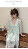 Female Nighty&Robe Set Perspective Temptation Nightgown Intimate Lingerie Spring Summer Silk Satin Sleepwear Loose Home Dress