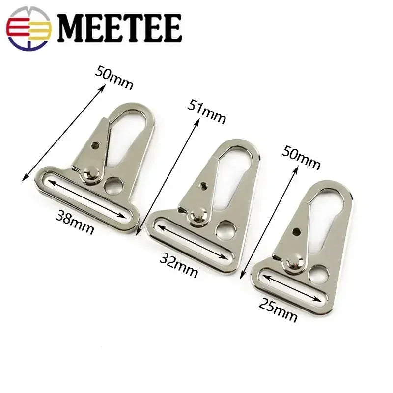 2/4/10Pcs Meetee 25/32/38mm Metal Buckles Bag Strap Snap Trigger Hook Dog Collar Clasp Carabiner Buckle DIY Hardware Accessories