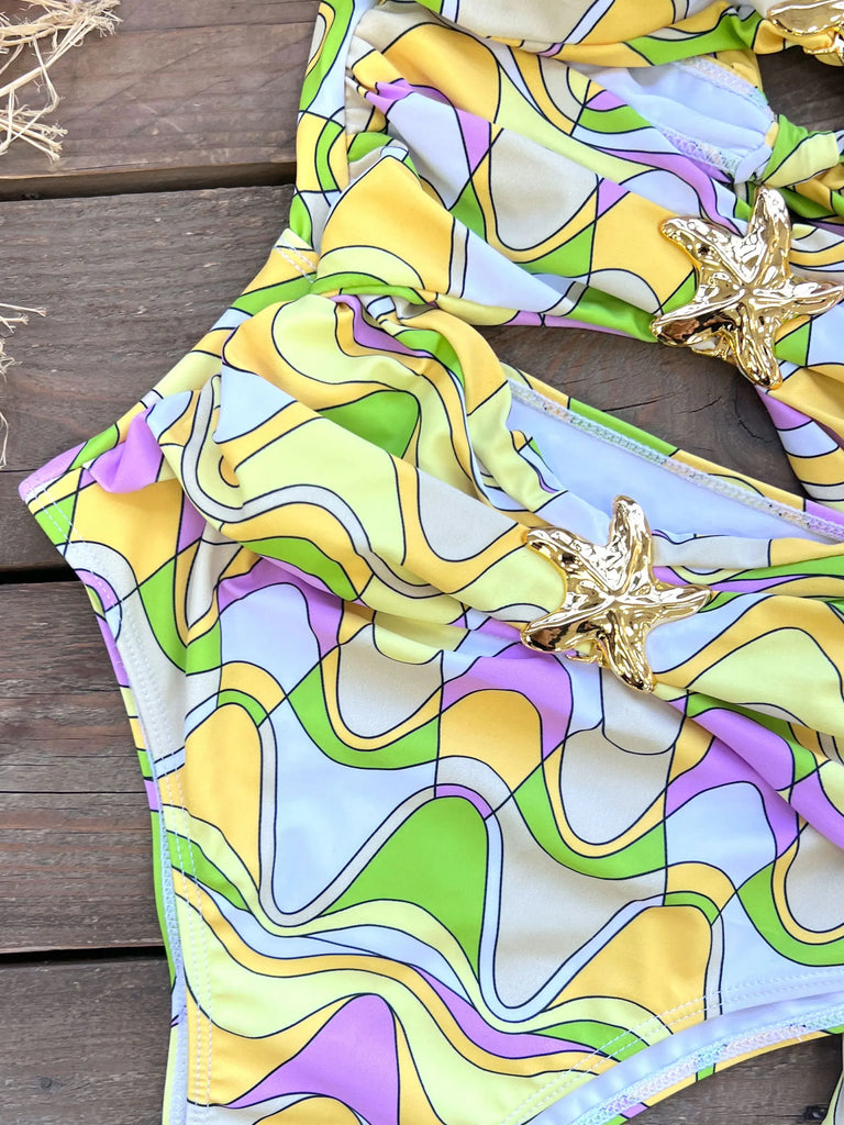 Sexy Starfish Bikini Set With Skirt Women Two-Pieces Swimsuit 2025 New High Fork Skirt Set Biquini Swimwear For Girl Clothing