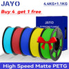 JAYO PETG 3D Filament 1.75MM High Speed PETG 3D Printer Filament 4Rolls High Flow Speedy Matte Effect 3D Printing Mateials