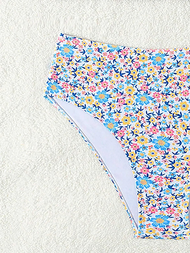 Sexy Floral Print Female Swimsuits Women Bikini 2025 Swimwear High Waisted Bikinis Sets Two Pieces Bandeau Bathing Suit Beahwear