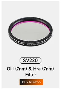 Svbony SV227 2/1.25inch Filter 5nmH-Alpha SII-CCD OIII-CCD Narrow Band for Astronomy Telescope Deep Space Planetary Photography