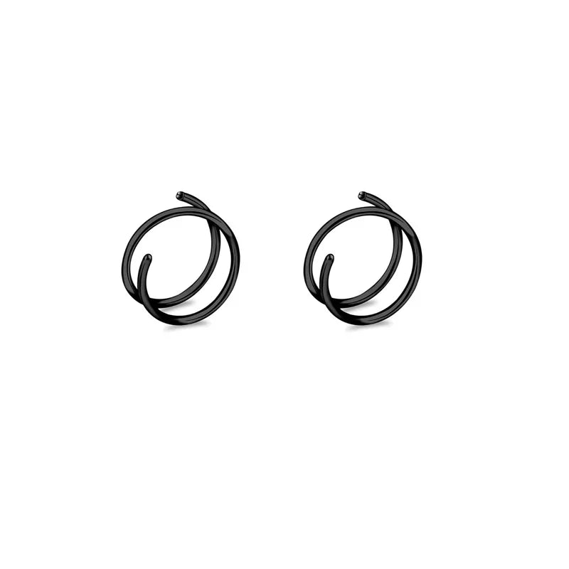 2/3/5Pcs Double Nose Rings for Women, 316L Stainless Steel Lip Rings Labret Ring Nose Hoop Piercing Studs Nose Piercing Jewelry