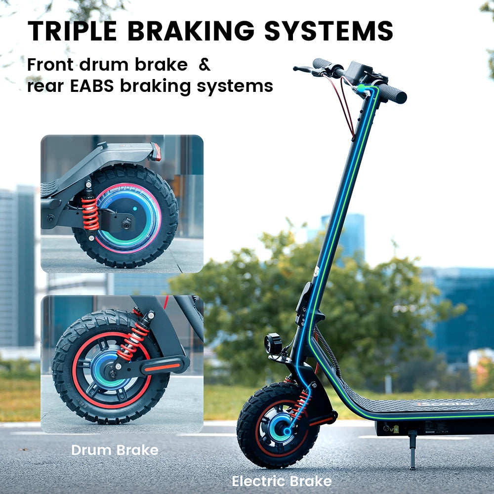 iscooter i10pro Electric Scooter 10 Inch Tire 800W 48V 15Ah Foldable eScooter Max speed 45km/h Range 60KM Kick Scooter With App