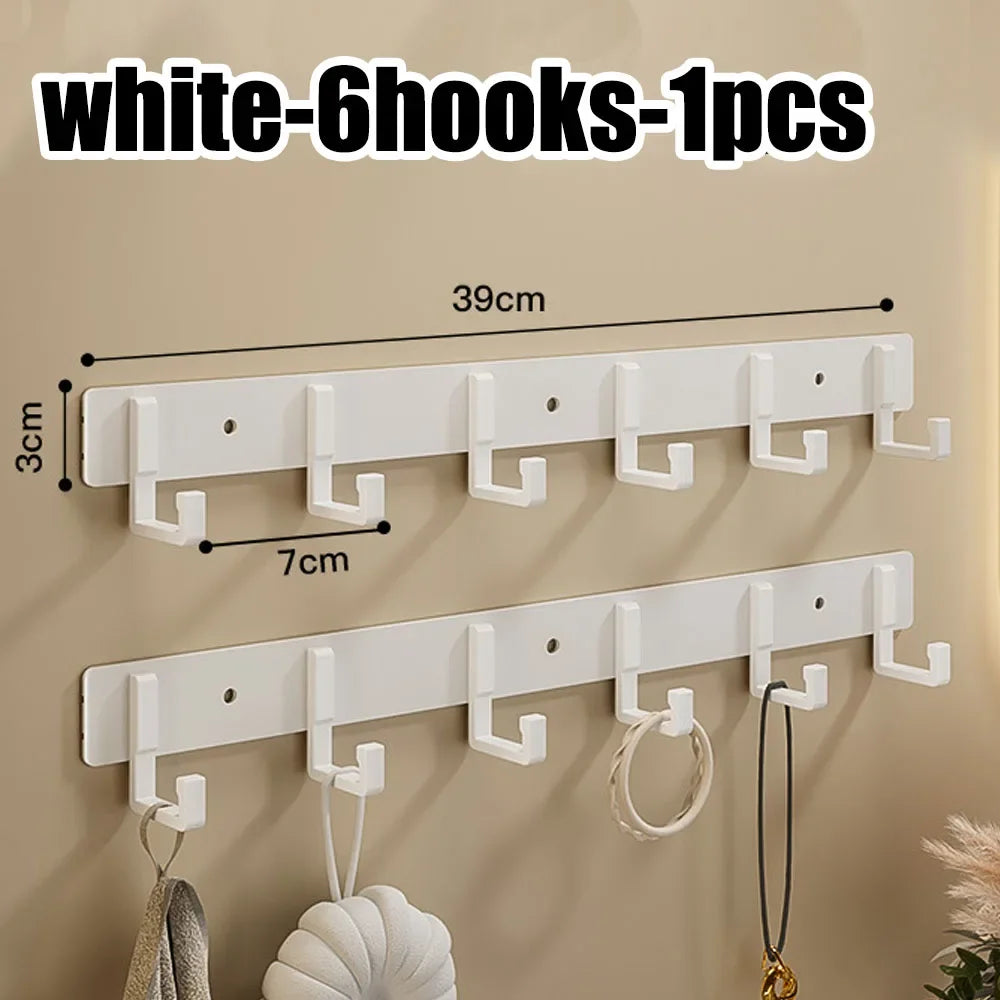 Punch-free wall-mounted living room clothes hanger load-bearing hook towel bathroom wall strong adhesive hanger