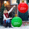 24 Inch PVC Inflatable Christmas Ball Outdoor Christmas Decorations Christmas Decorations Ball Holiday Yard Lawn Porch Decor