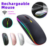 Wireless Mouse Bluetooth-Compatible 2.4GHz Dual Modes Mice Rechargeable RGB Ergonomic Silent Click for PC iPad Laptop Huaiwei