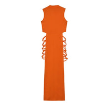 Load image into Gallery viewer, Criss Cross Cut Out Dress, Sexy Bodycon Mock Neck Sleeveless Dress, Women&#39;s Clothing - Mighty Dollars