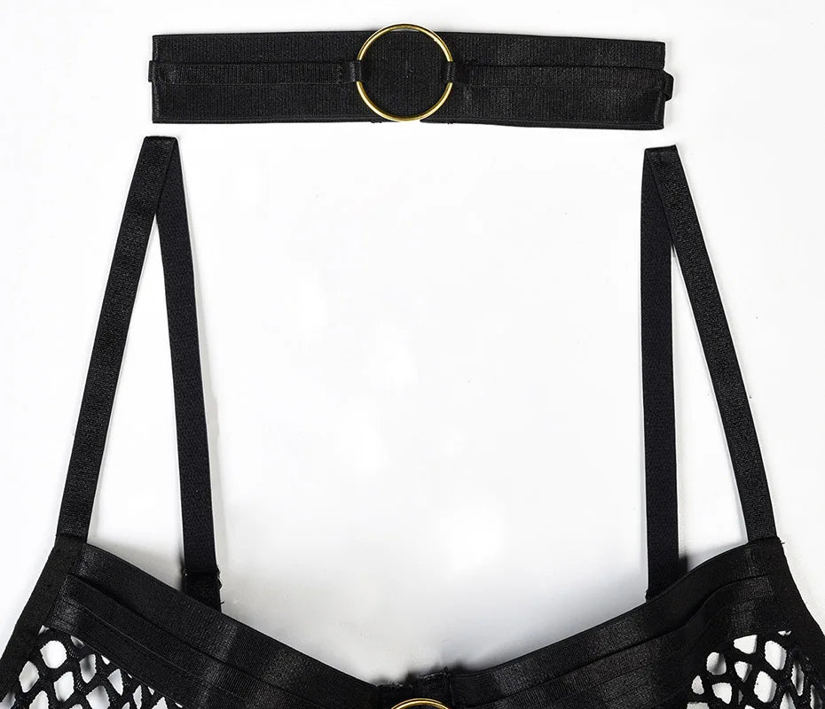 JSY Sexy Lingerie Set For Women's Body Underwear Transparent Mesh Nightgown Bodysuit Sleepwear Erotic Lingerie Porno Costumes