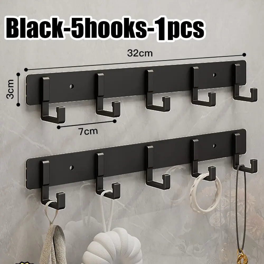 Punch-free wall-mounted living room clothes hanger load-bearing hook towel bathroom wall strong adhesive hanger