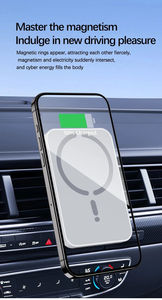 30W Magnetic Wireless Car Charger Air Vent Clip Phone Holder For Magsafe iPhone 16 15 14 13 12 Pro Max Fast Car Charging Stand