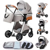 Luxury Baby Stroller 3 in 1 Newest Easy Folding Multifunctional Stroller Travel Portable Baby Carriage Safety Seat EU Standard