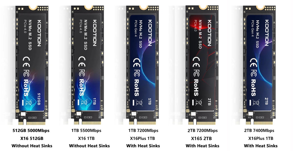 KOOTION X16Plus SSD NVMe M2 1TB 2TB 512GB Internal Solid State Hard Disk PCIe 4.0x4 2280 SSD M.2 Drive for PS5 Laptop PC
