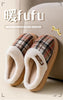 Winter Warm Slippers men for Women  grid House Non Slip Soft Shoes Comfort Flat Heel Home Indoor Bedroom Plush Slippers