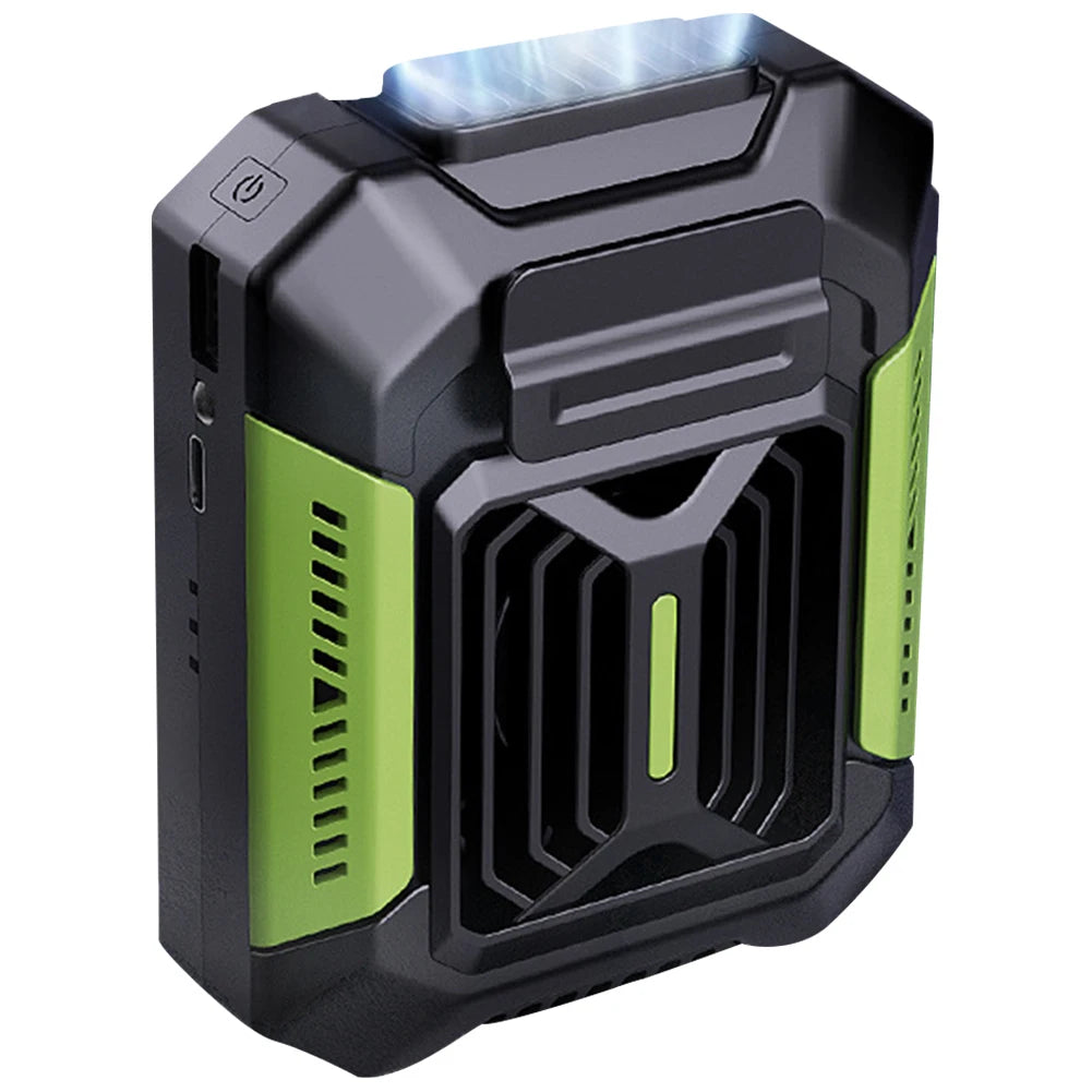 Portable Waist Fan 4000mAh Rechargeable Hanging Neck Fan Personal Wearable Belt Clip Fan with LED Flashlight for Outdoor Camping