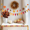 Autumn Leaves Maple Garlands Round Paper Thanksgiving Banner String Home Birthday Party Holiday DIY Wall Fireplace Hanging Decor
