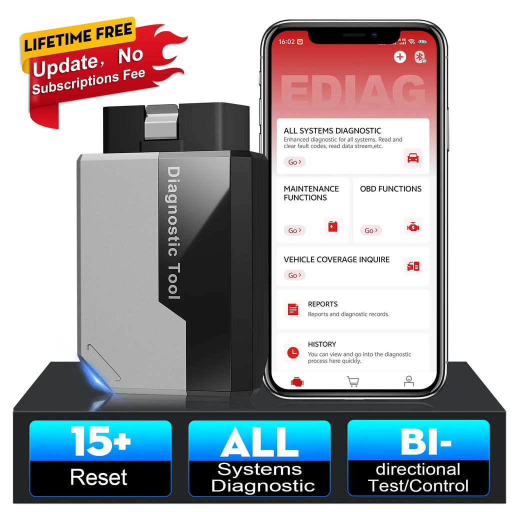 2025 New KINGBOLEN Ediag Elite Lifetime free Car Diagnostic Tools All system 15 Resets Bi-directional Test  Auto Scanner OBD2