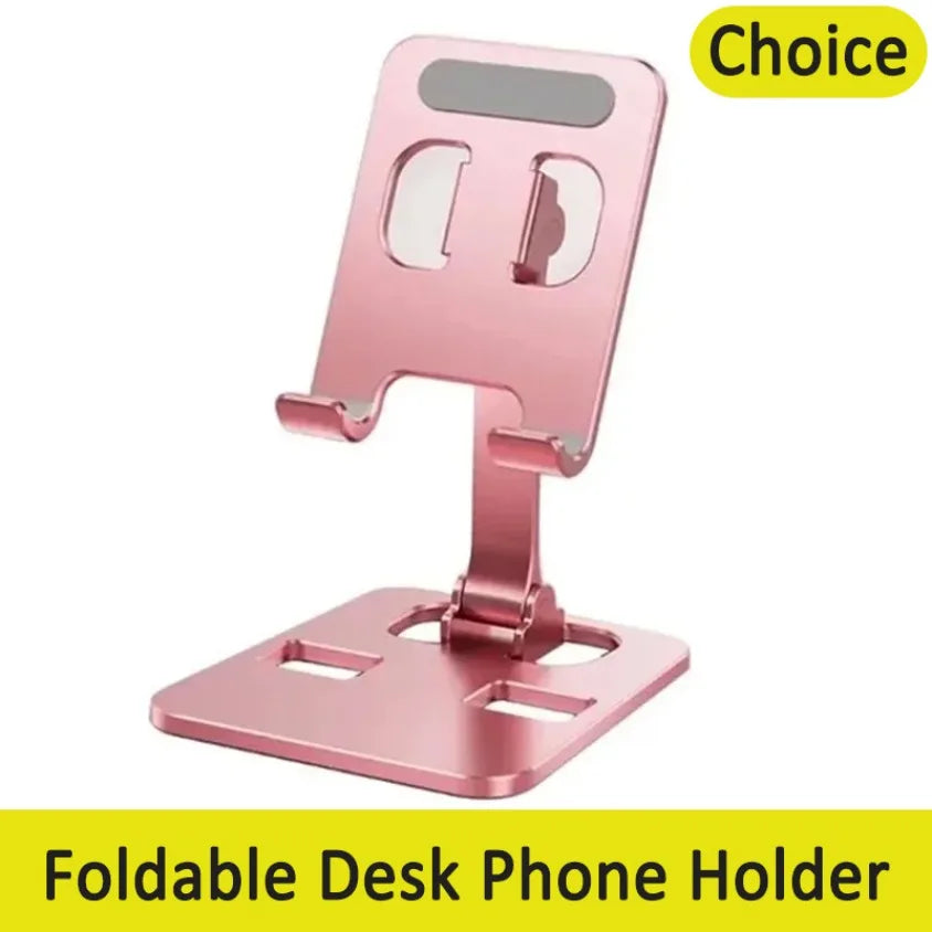 Muzisn Universal Foldable Desk Phone Holder Mount Stand For iPhone 12 13 14 15 16 Phone Holder Tablet Desktop Metal Holder