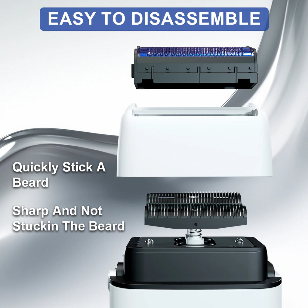 ROSYOUS RS620 Men's Shaving Machine 10000RPM Double Foil Blue Hypoallergenic Knife Net Electric Beard Trimmer Barber Shop