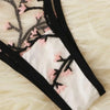 Sexy underwear women set Floral Embroidery Sheer Mesh Lingerie Set  no bra  Backless Bralette sexi Intimates lace bra set