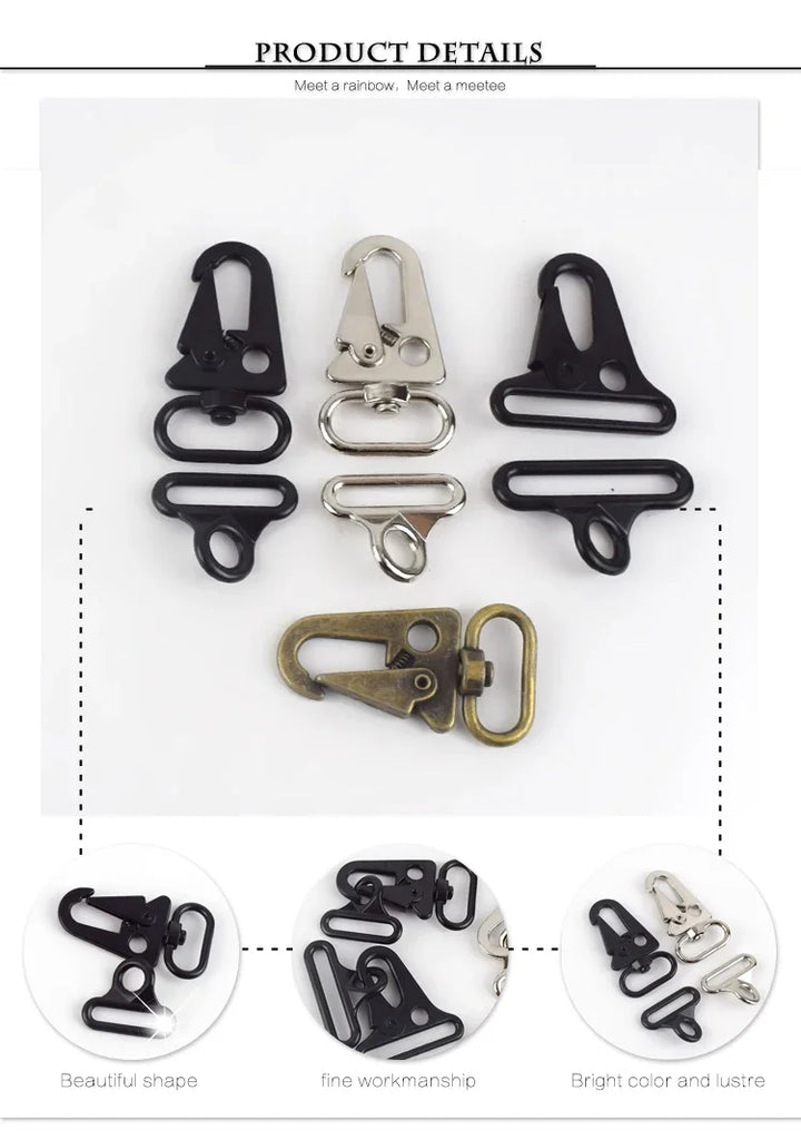 2/3/4/5/10Sets Metal Buckles For Bag Strap Swivel Lobster Clasp Spring Snap Buckle Backpack Webbing Hook DIY Sewing Accessories